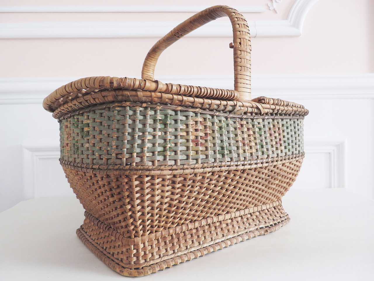 フレンチ ローズパニエ（ラージ) - 薔薇と天使のアンティーク