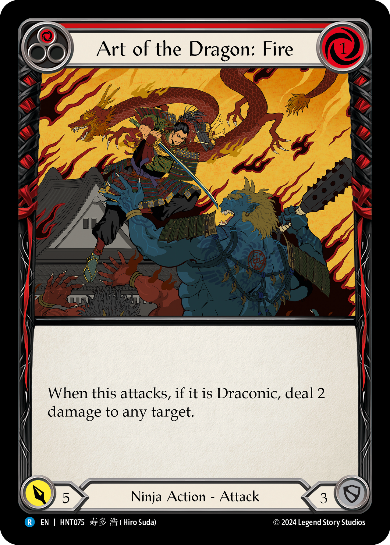 Art of the Dragon: Fire (Red) - The Hunted - Flesh & Blood TCG