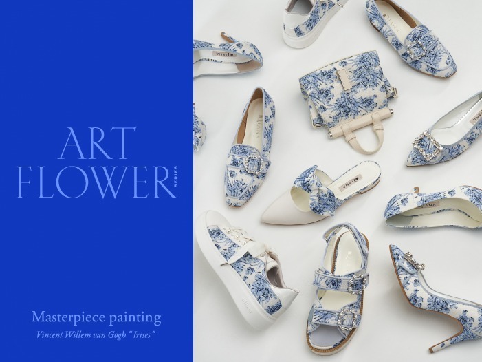 ダイアナ“ゴッホの名画”テーマの24年春夏シューズ＆バッグ、青い