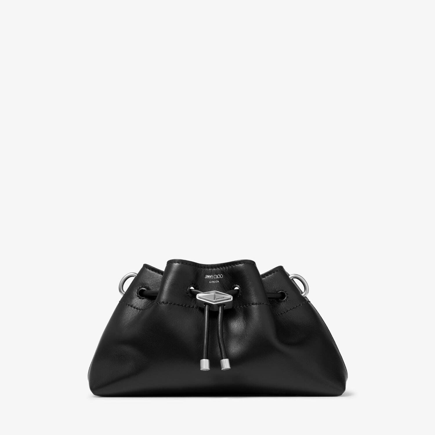 ジミー チュウ“きゅっと絞る”横長バッグ「シンチ」クリスタル煌めく