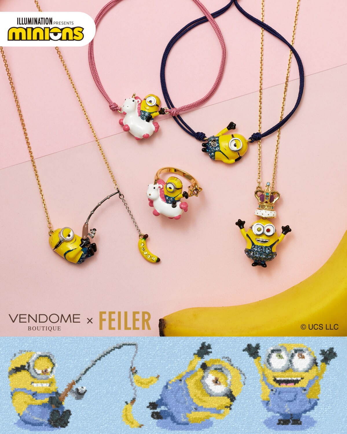 ヴァンドームブティック「ミニオン」アクセサリー“バナナ釣る