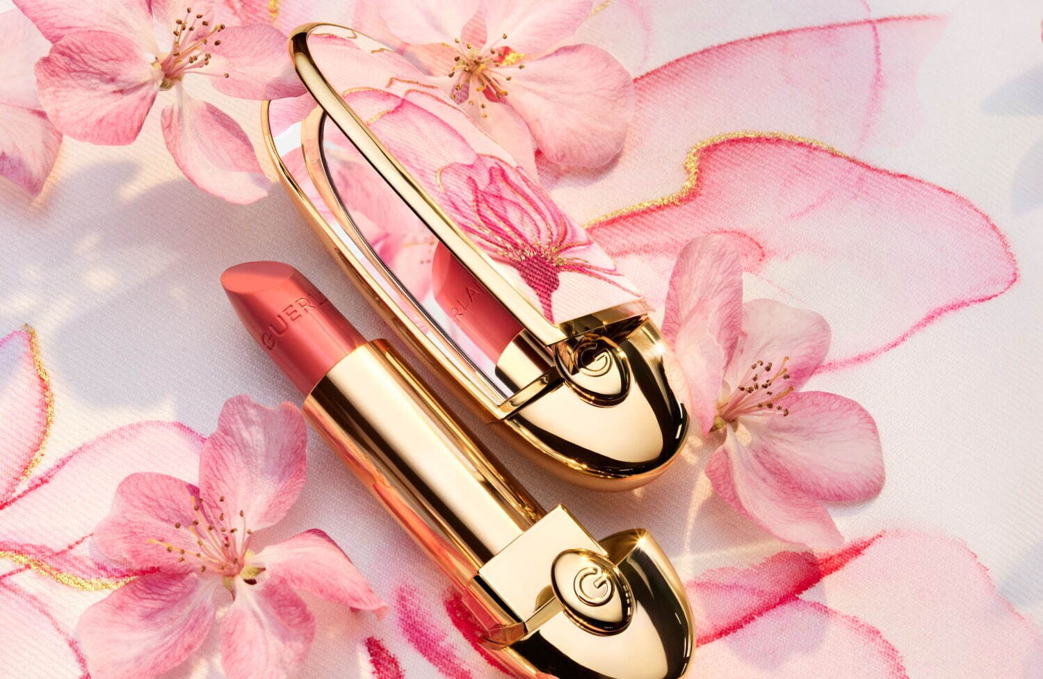 ゲラン25年春コスメ“はちみつカラー”のアイシャドウパレット＆桜咲く