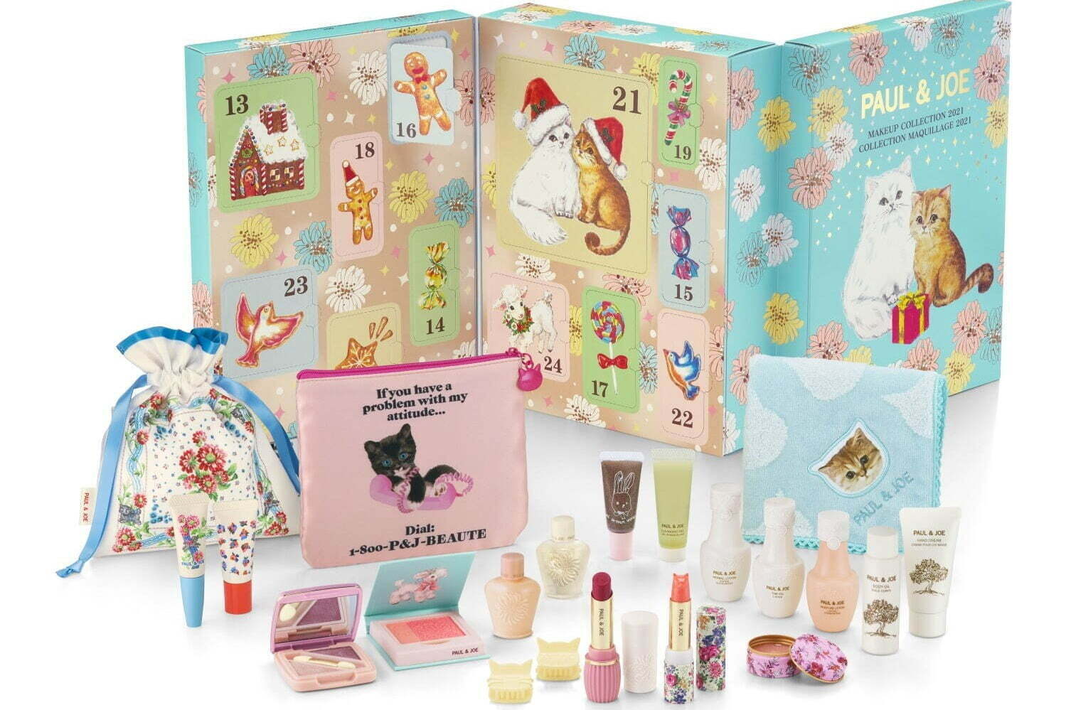 ポール ＆ ジョー ボーテ21年クリスマスコフレ、“サンタ猫”の