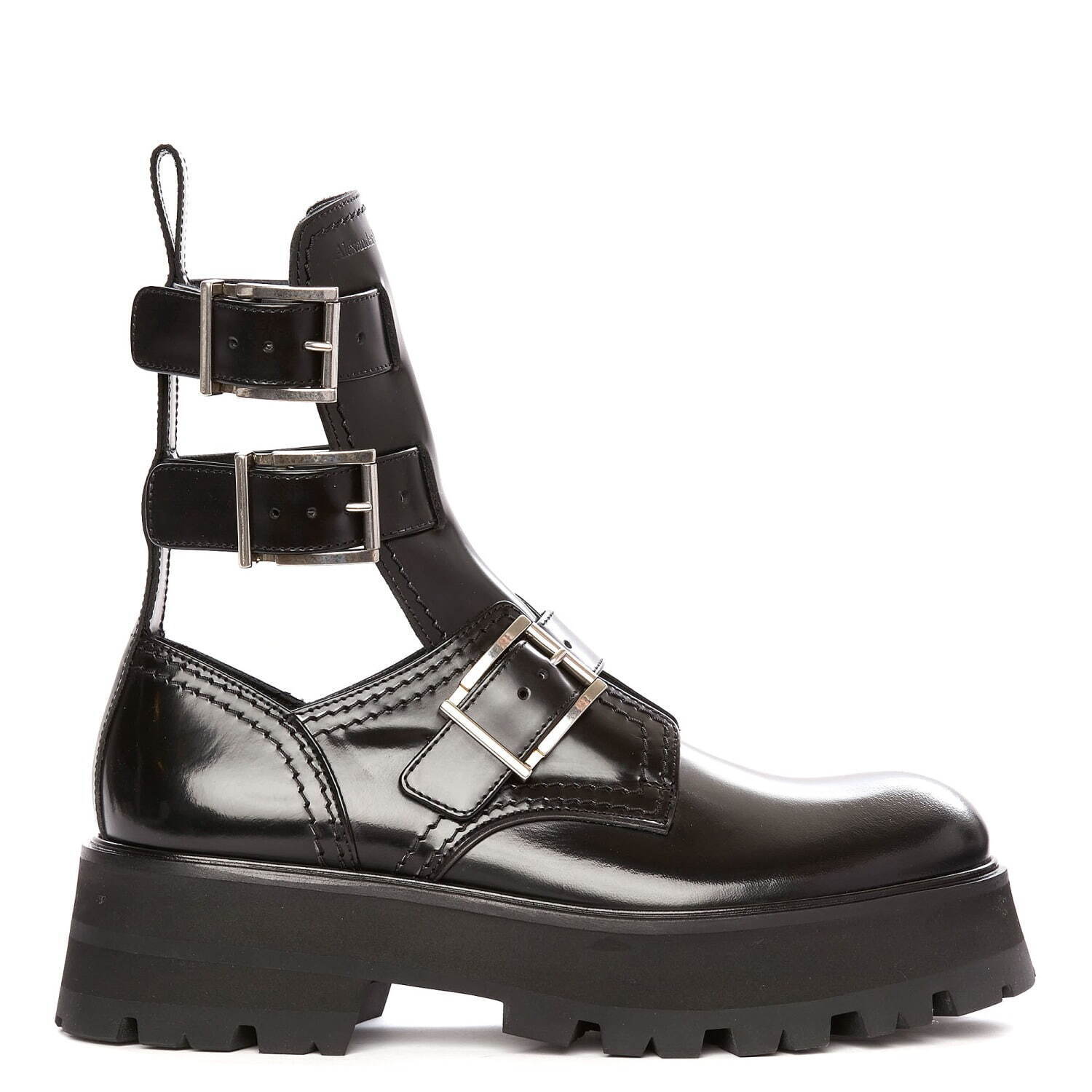 アレキサンダー・マックイーン新作「レイヴブーツ」バックル付き
