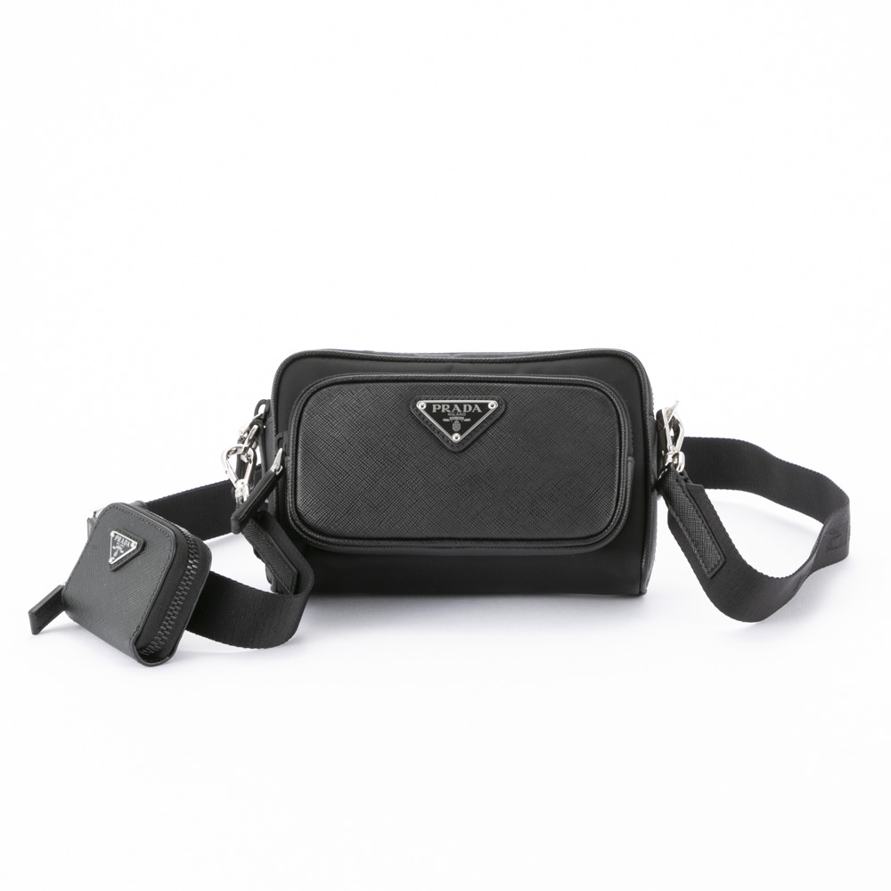 プラダ PRADA ReNylon+SAFFIANO ショルダーバッグ ポーチ付き 2VH172