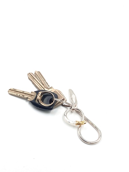 LARRY SMITH / EAGLE HEAD KEY RING (18K GOLD ACCENT) EFOT-0009