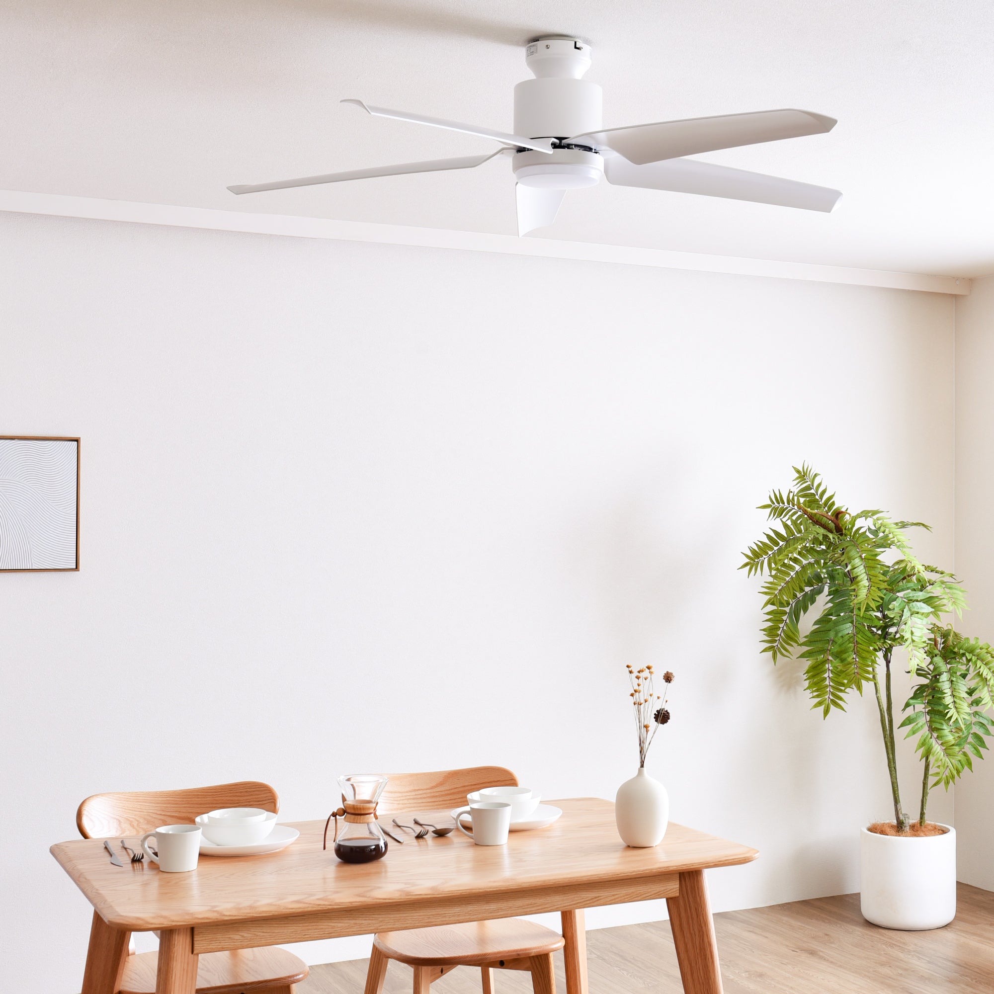 あす着] シーリングファンライト 傾斜天井対応 リモコン付 DCモーター