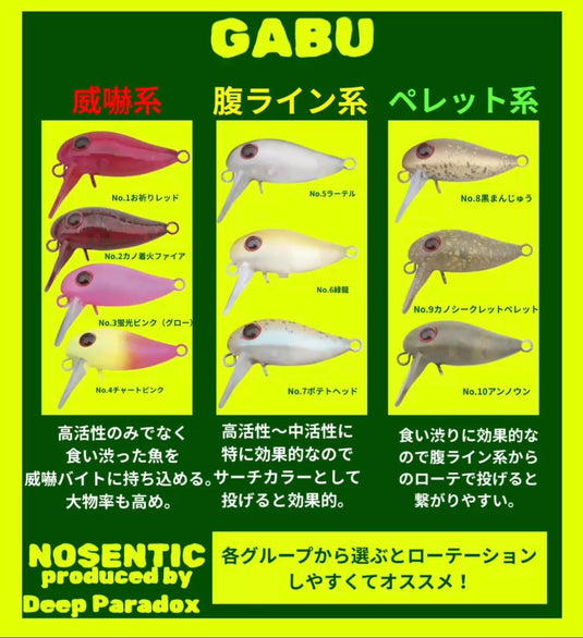 ディープパラドックス × ノーセンティック GABU(ガブ) 24S 1.6g / Deep