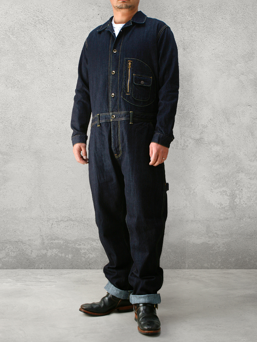 10oz デニム ジャンプスーツ FN-OJ-JS002 | THE FLAT HEAD