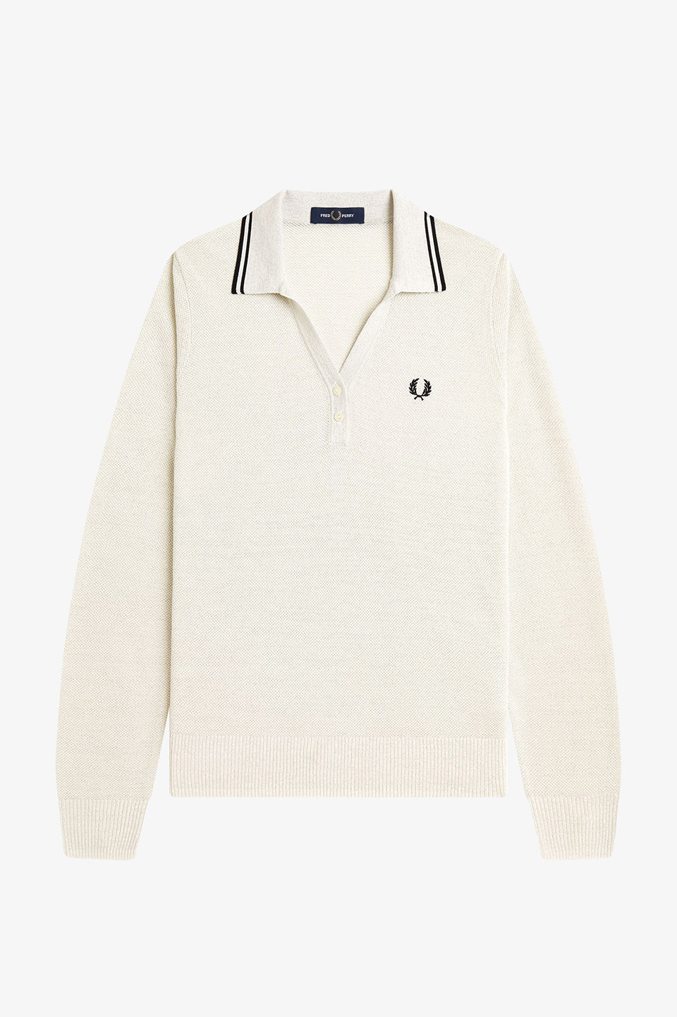 Textured Metallic Knit Polo Shirt(10 560：ECRU): | FRED PERRY