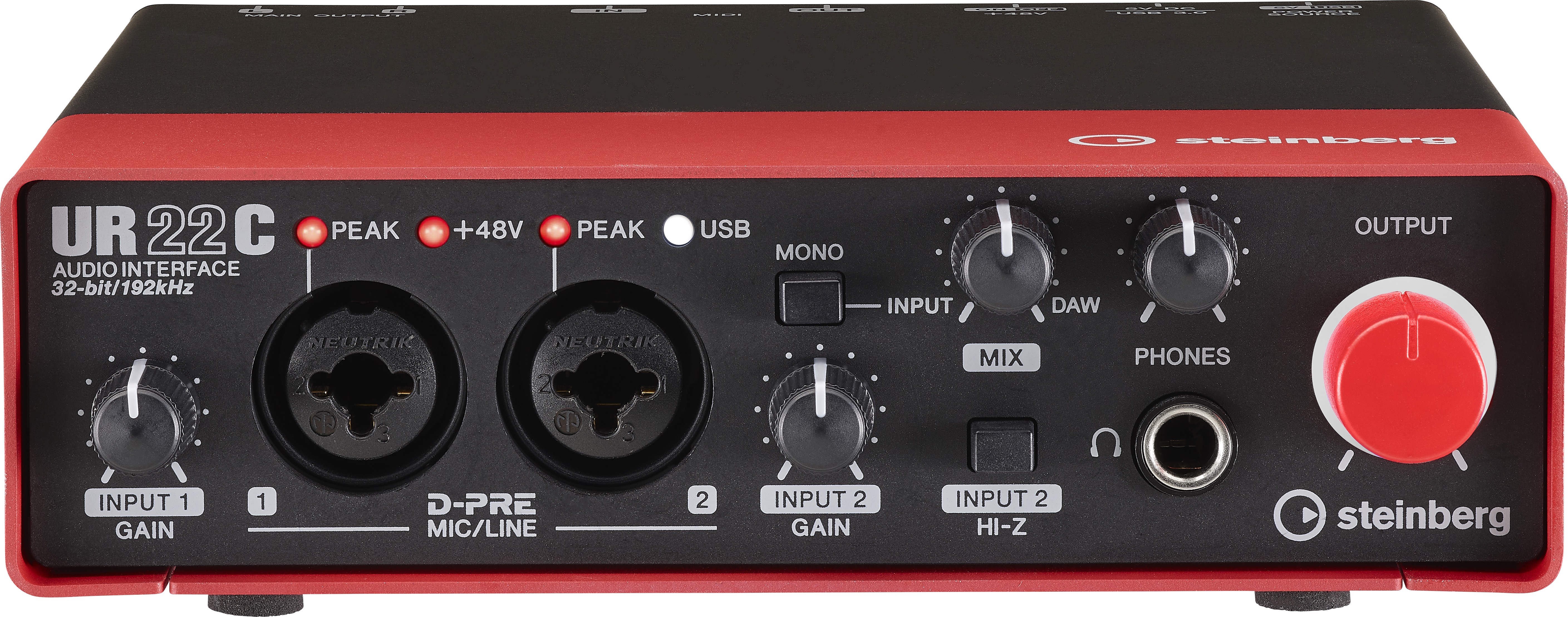 Steinberg UR22C RD 2In/2Out USB3.0 Type C Audio Interface, Red