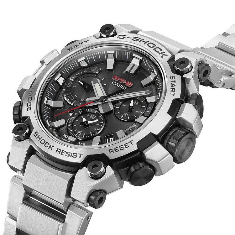 G-Shock MTG-B3000D-1A Silver with Black Partial IP - G-Central G