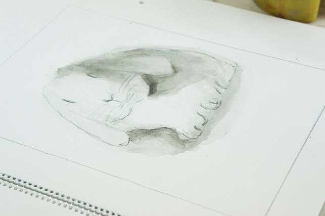 授業レポート【1年 アスリートコース】美術：ウサギの水墨画 | 神戸