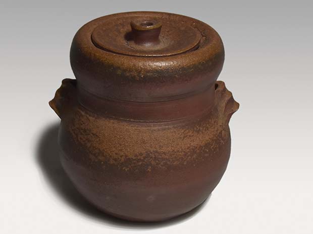 備前耳付水指 人間国宝 藤原雄（作）共箱 | 古美術ささき