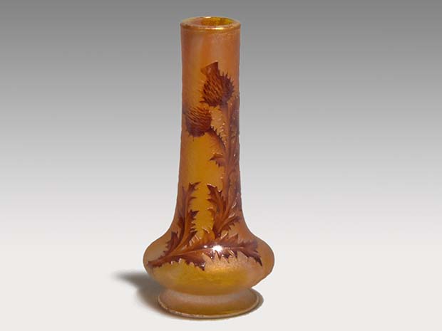 DAUM NANCY ドーム・ナンシー アザミ文 金彩 小花瓶 一輪挿 | 古美術ささき