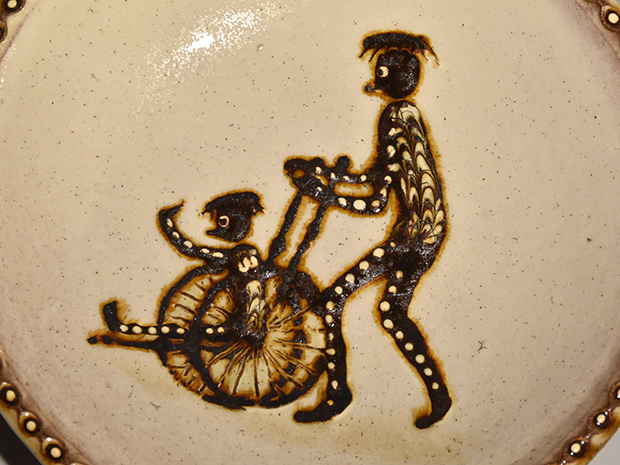 船木研児(作) 河童絵皿 共箱 布志名焼 スリップウェア | 古美術ささき