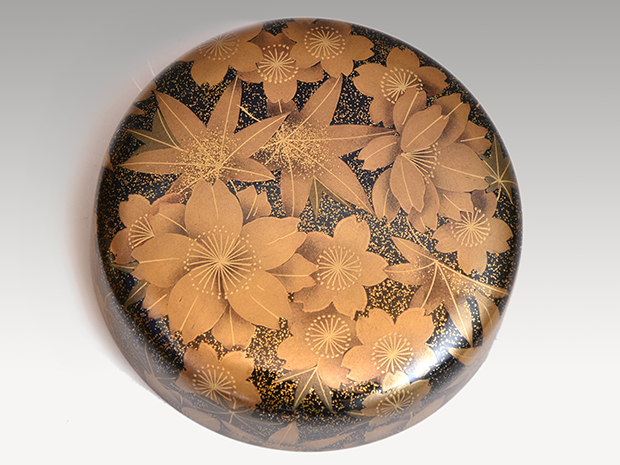 雲金蒔絵 平棗 月抱(作) | 古美術ささき