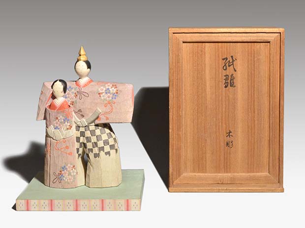 木彫 紙雛 高橋銕耕(作) 昭和9年作 共箱 | 古美術ささき