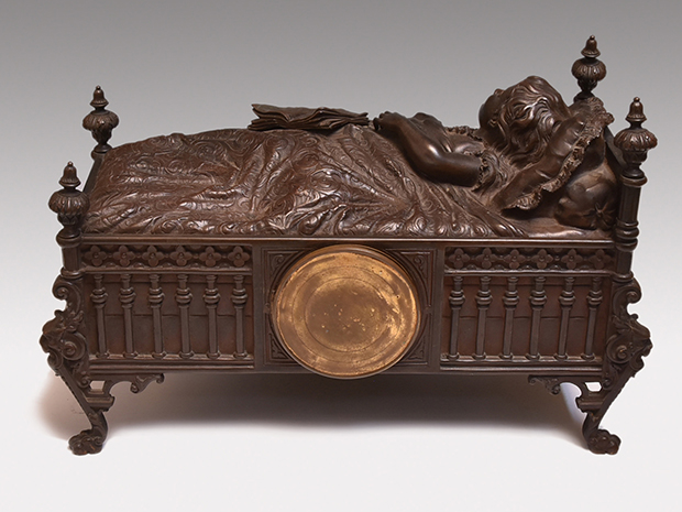 佛蘭西 アンティーク 少女 ブロンズ 彫刻 時計 R＆Co（Made in Paris