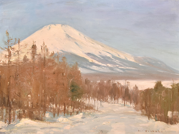 刑部人 油彩画「富士(山中湖畔にて)」F15号 裏書有 元額 | 古美術ささき