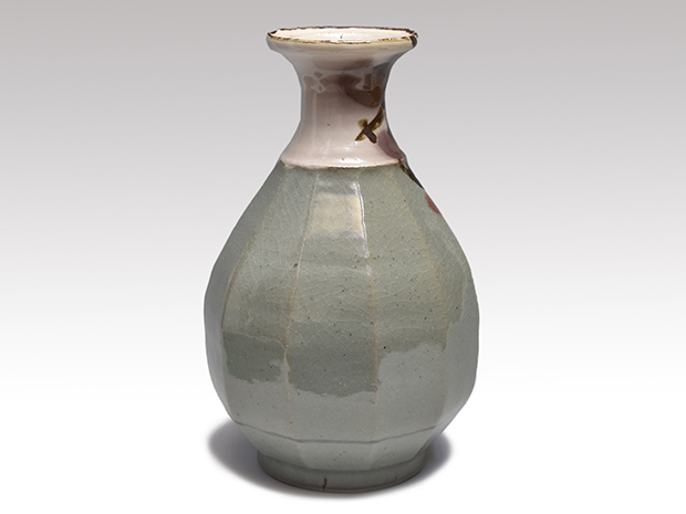 田村耕一（造）椿文面取長首壷 共箱 人間国宝 | 古美術ささき