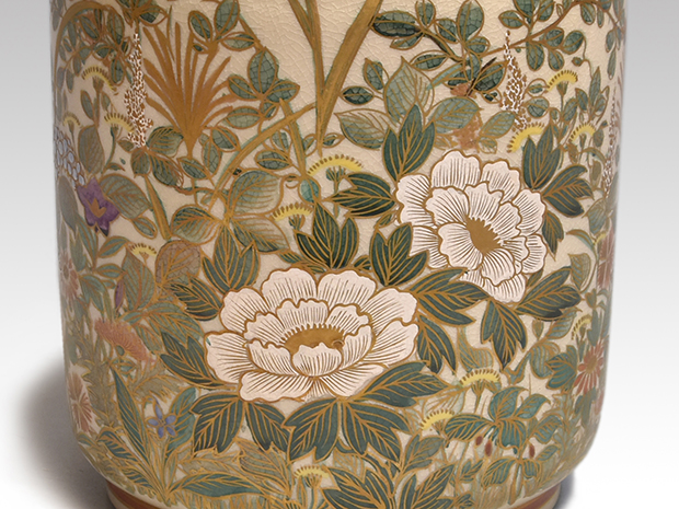 色絵仁清四季草花画水指 清閑寺窯 杉田祥平(作) 共箱 | 古美術ささき