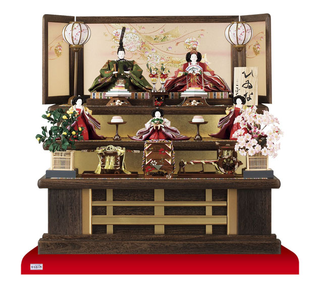 京八番親王六寸官女付焼桐三段飾りセット No3031B | 雛人形