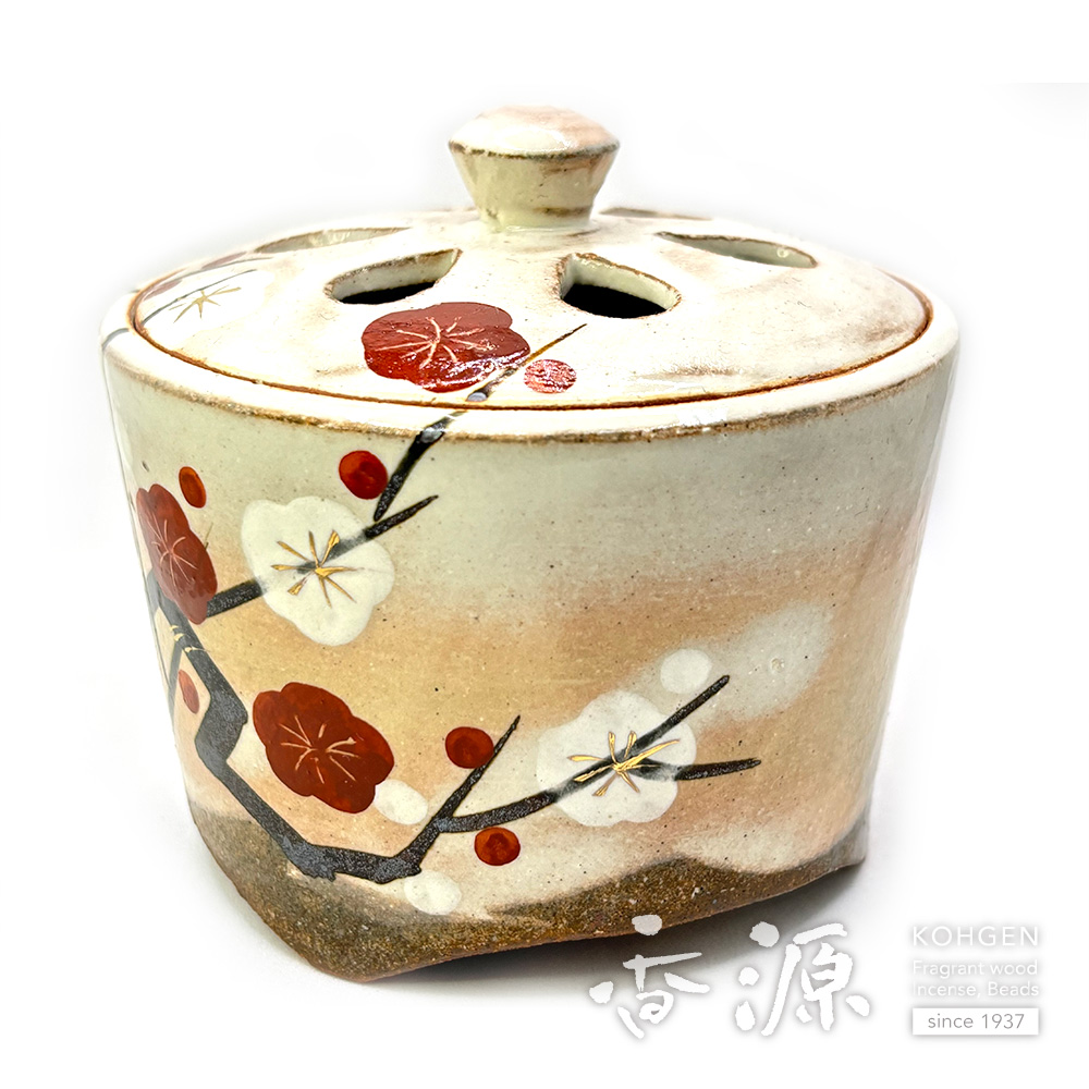 京焼・清水焼 香炉 乾山手（けんざんて）紅白梅の通販 - お香専門店香源
