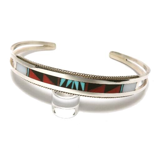 インディアンジュエリー ズニ族のインレイワーク ブレスレット・バングル