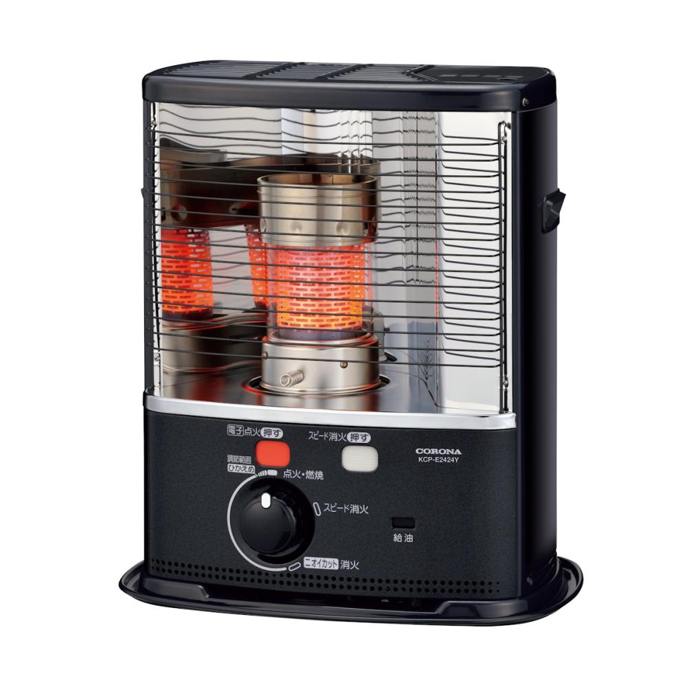 コロナ 反射型 石油ストーブ 電子点火式 木造8畳 ダークグレー KCP