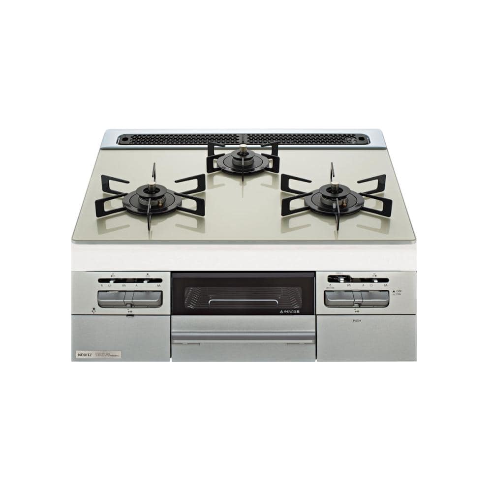 リンナイ ビルトインコンロ ガラストップ：シルキーシルバー 都市ガス