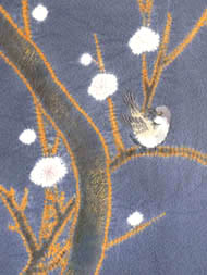 京鹿の子絞りに手刺繍梅と鳥名古屋帯(s12'092Kb) 帯紹介