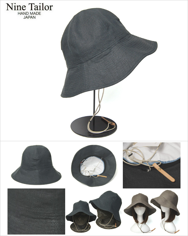 NINE TAILOR(ナインテイラー) リネンハット Canna Hat あご紐・マスク