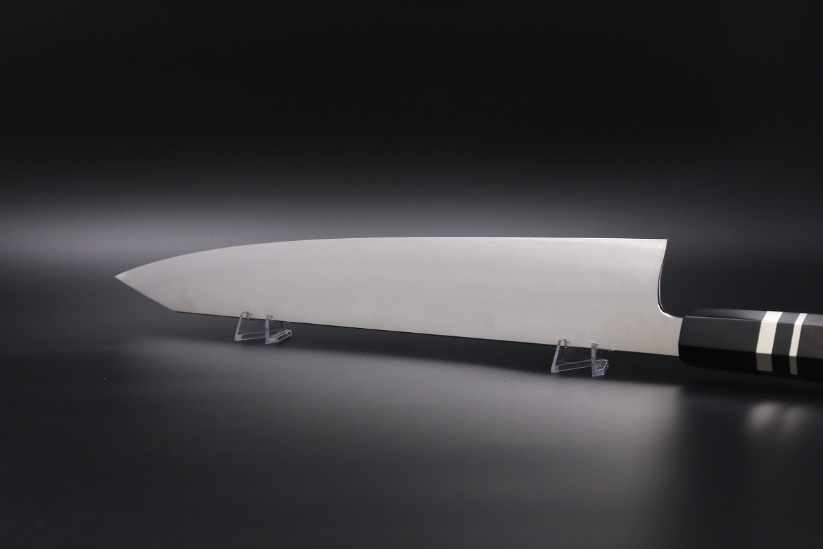 切付和牛刀 薄造り V金10号 360mm 全鋼本焼 八角黒檀柄-歌舞伎ナイフ