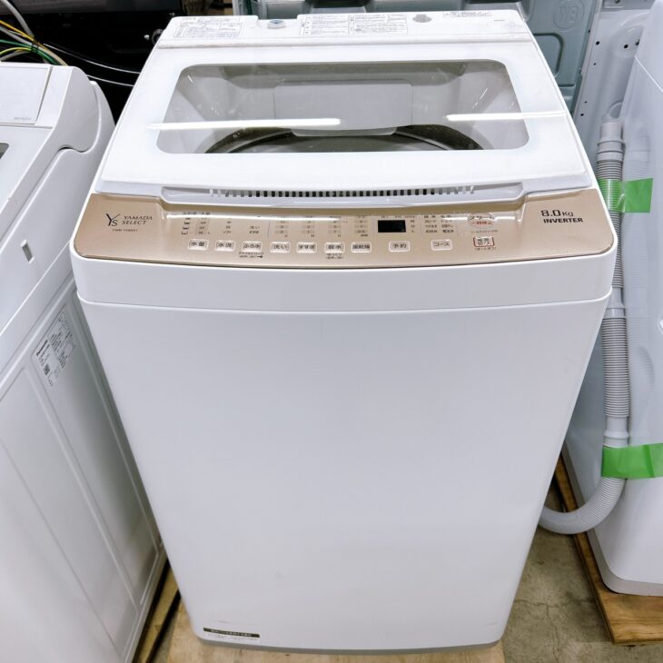 福島県天栄村にてヤマダセレクト 全自動電気洗濯機 YWM-TV80G1 2021年