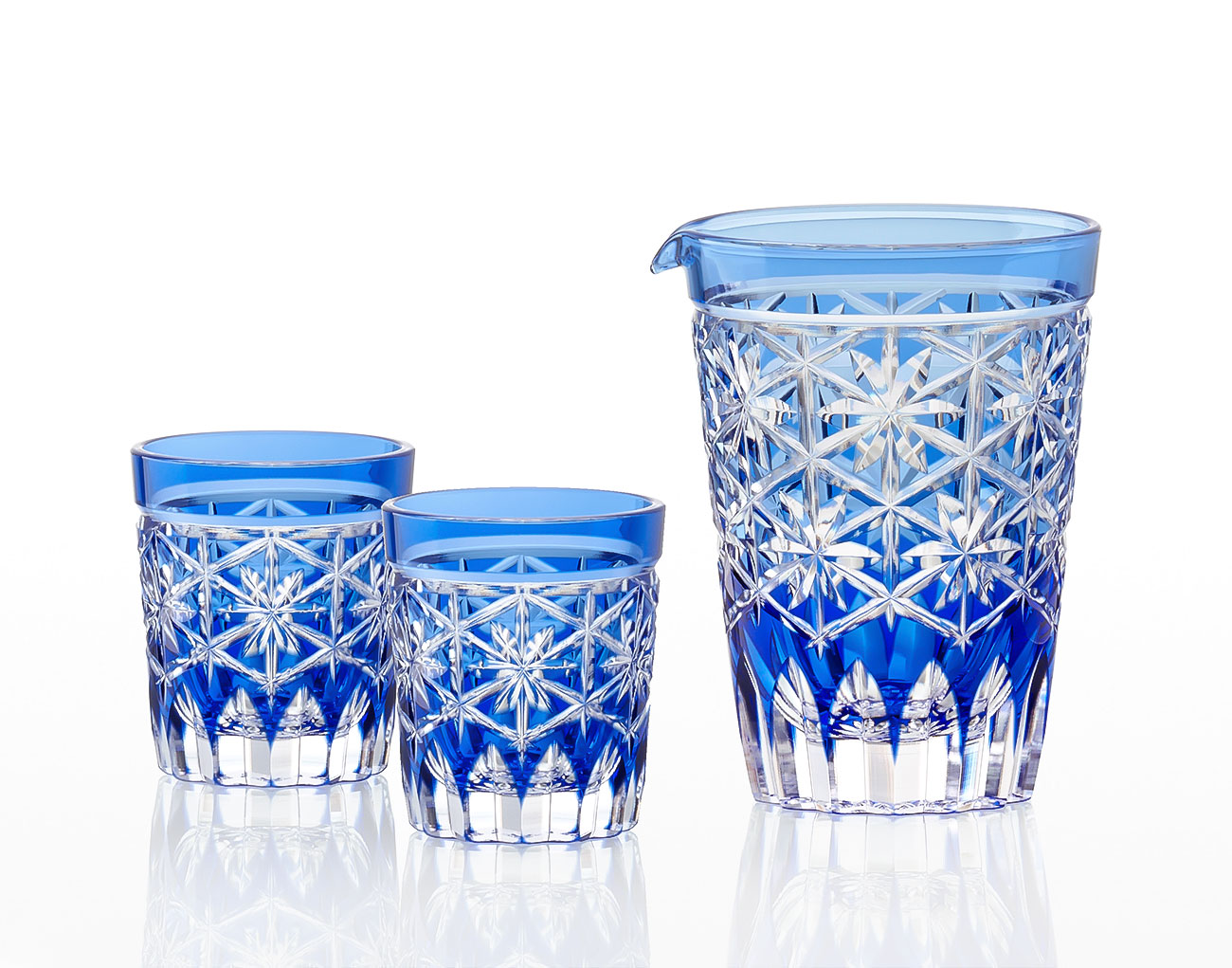 江戸切子 酒器揃＜星花＞ | カガミクリスタル