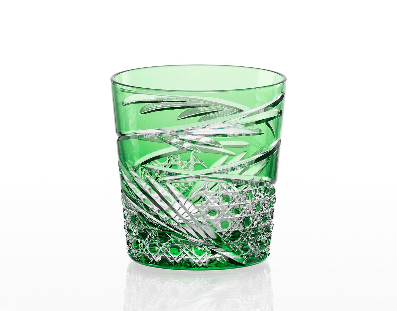 美品カガミクリスタル ビアジョッキ グリーン カガミクリスタル