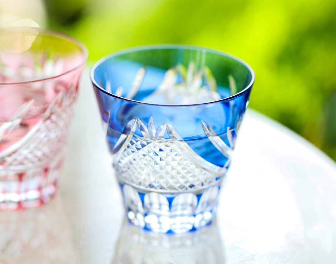 江戸切子 ペア冷酒杯＜富士＞ | カガミクリスタル