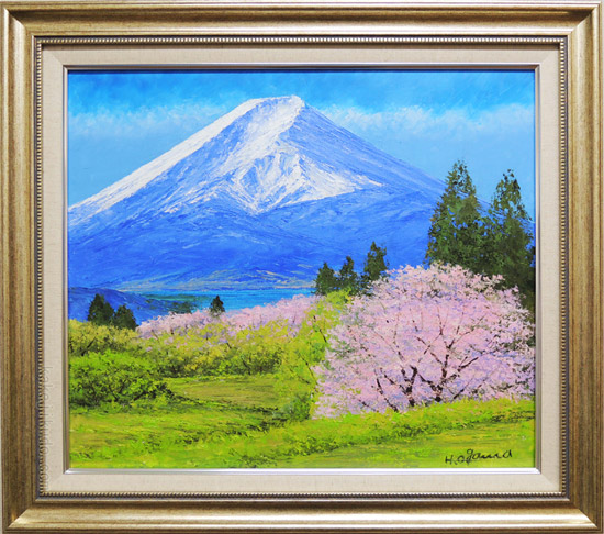 値下げ】ベトナム製 宝石絵画「富士山と桜」 値下げ】ベトナム製 宝石