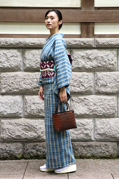 銀座【帯4428】草紫堂製 南部絞紫根染 名古屋帯（畳紙付） – 銀座