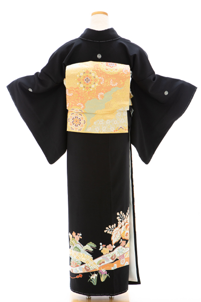 正絹 留袖 レンタル 五つ紋 120089 手描友禅 桐に桂帯