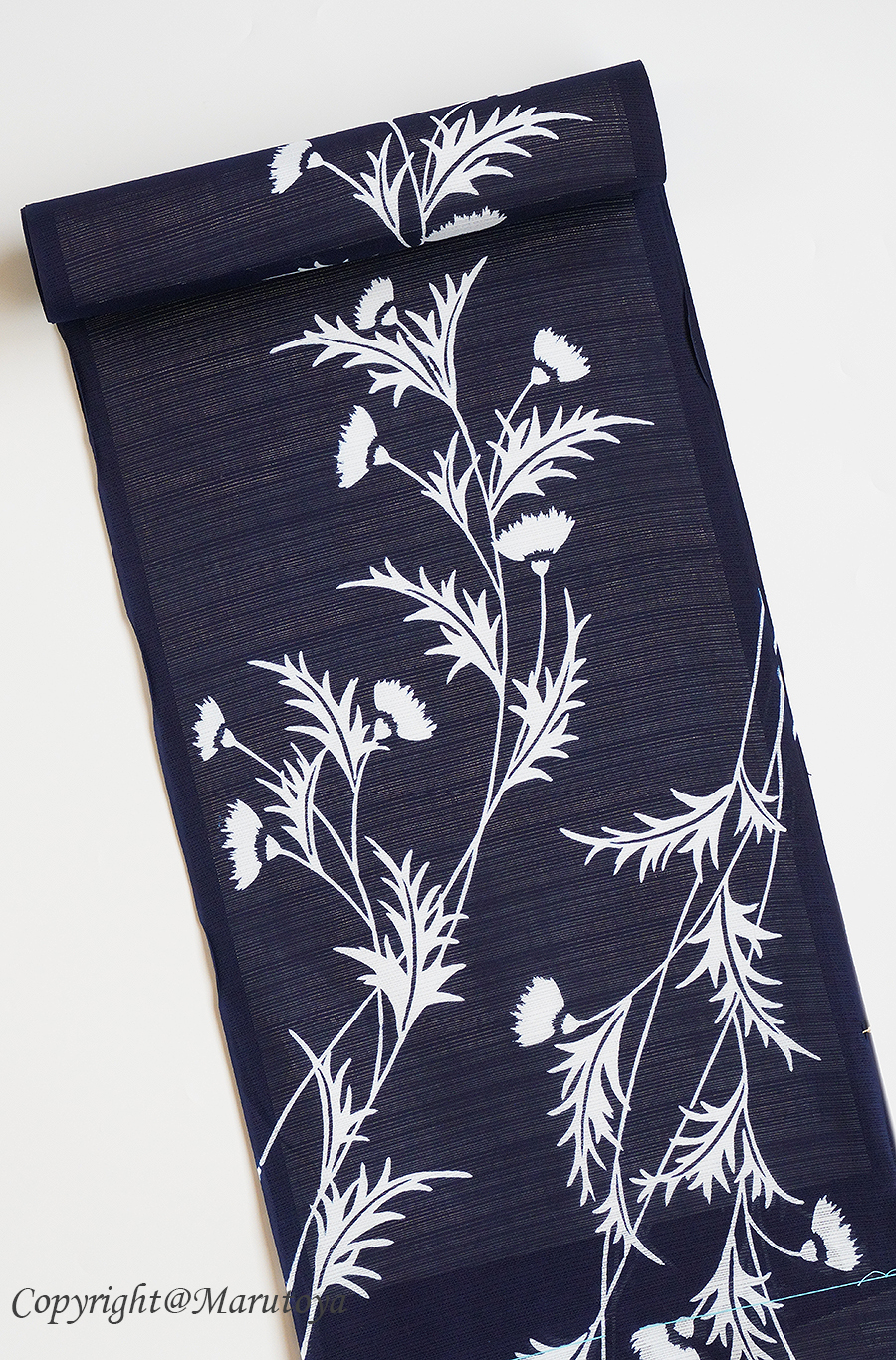 竺仙：地染まり綿絽ゆかた あざみ(薊) – 創作着物と帯の専門店 Marutoya