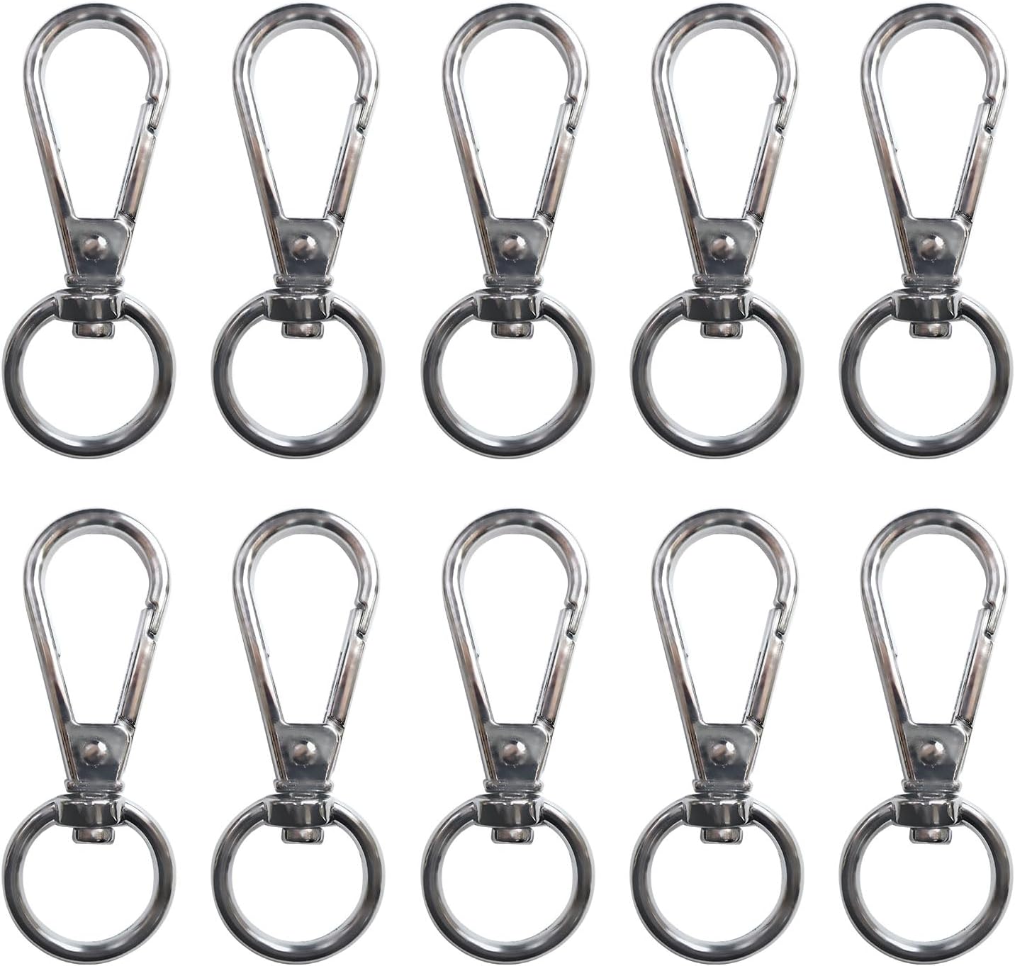 ナスカン 金属 回転フック 押し込み式【シルバー】銀 ストラップ