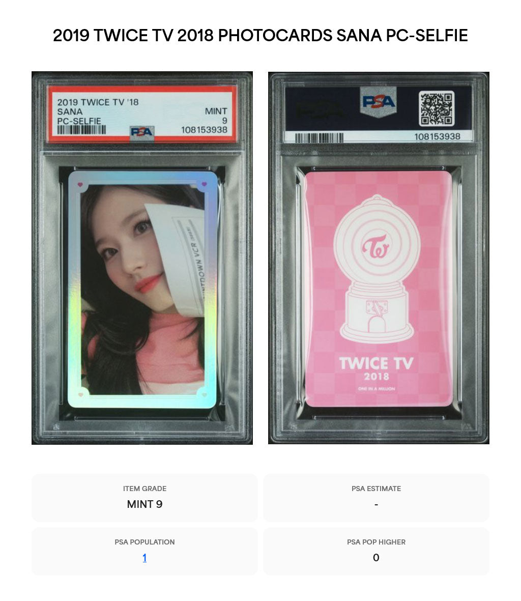 SANA 2019 TWICE TV 2018 PHOTOCARDS PC-SELFIE MINT PSA 9
