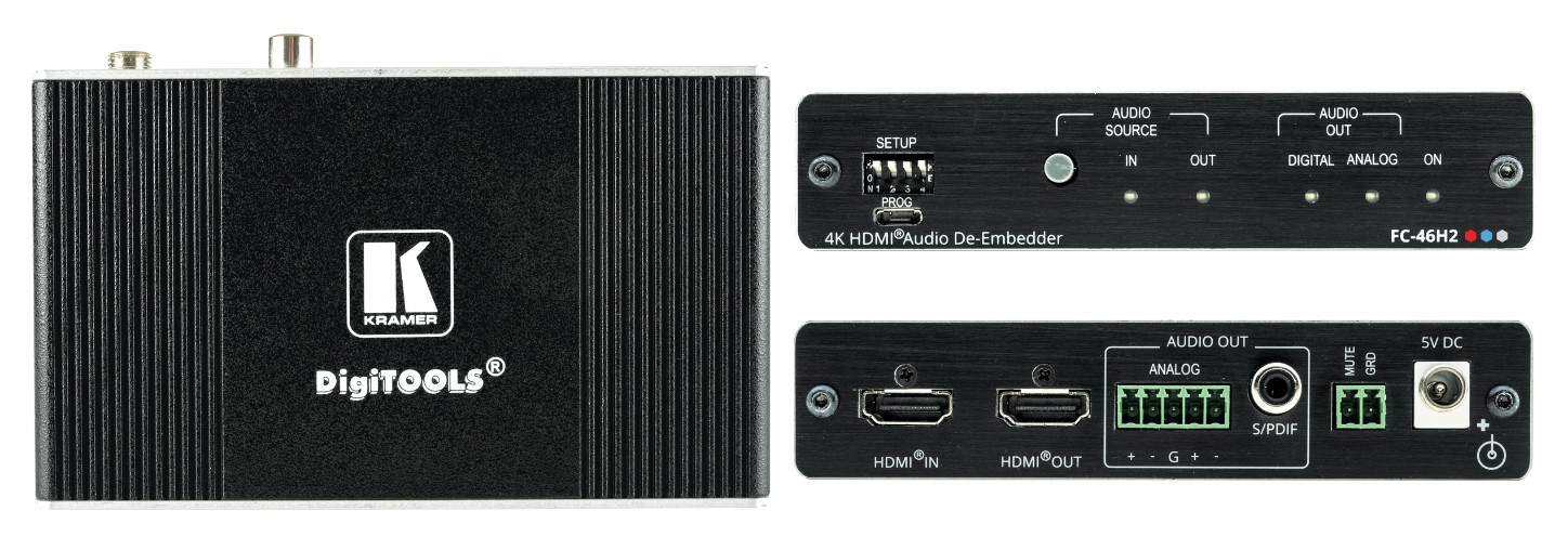 Kramer FC-46H2 - Деэмбедер аудио из сигнала HDMI; поддержка 4К60 4:4:4