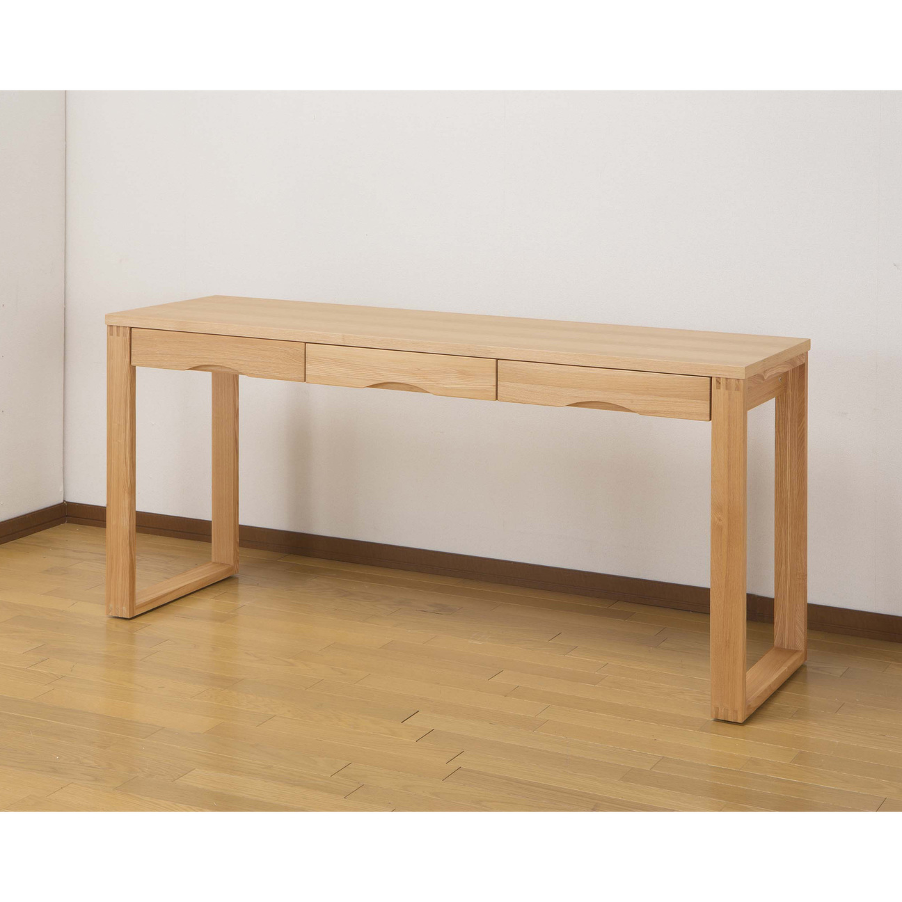 タモ突板デスク 幅150×奥行45cm【SJ-403D LBR】ライトブラウン｜サン