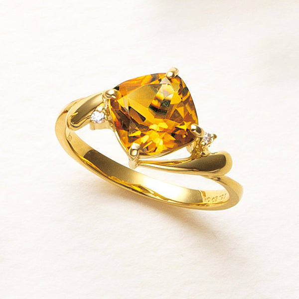 ♢N♢K18 ピンクジルコン＆イエローシトリン セットチャ―ム ♢N♢K18