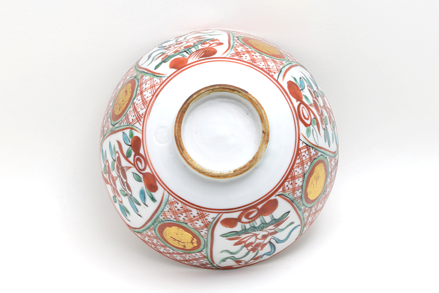 古物】名品 鉢 九谷焼 呉須赤絵 玉取獅子 須田菁華作