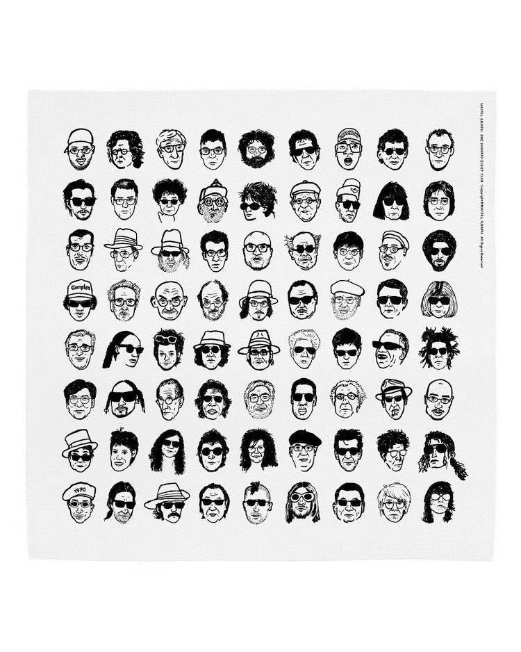 メガネといえばあの人。野村訓市が選んだ108人の似顔絵を、ナイジェル