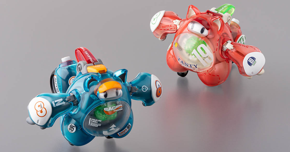 熊丸Racoon 1Pカラー（クリアーブルー）/ 2Pカラー（クリアーレッド